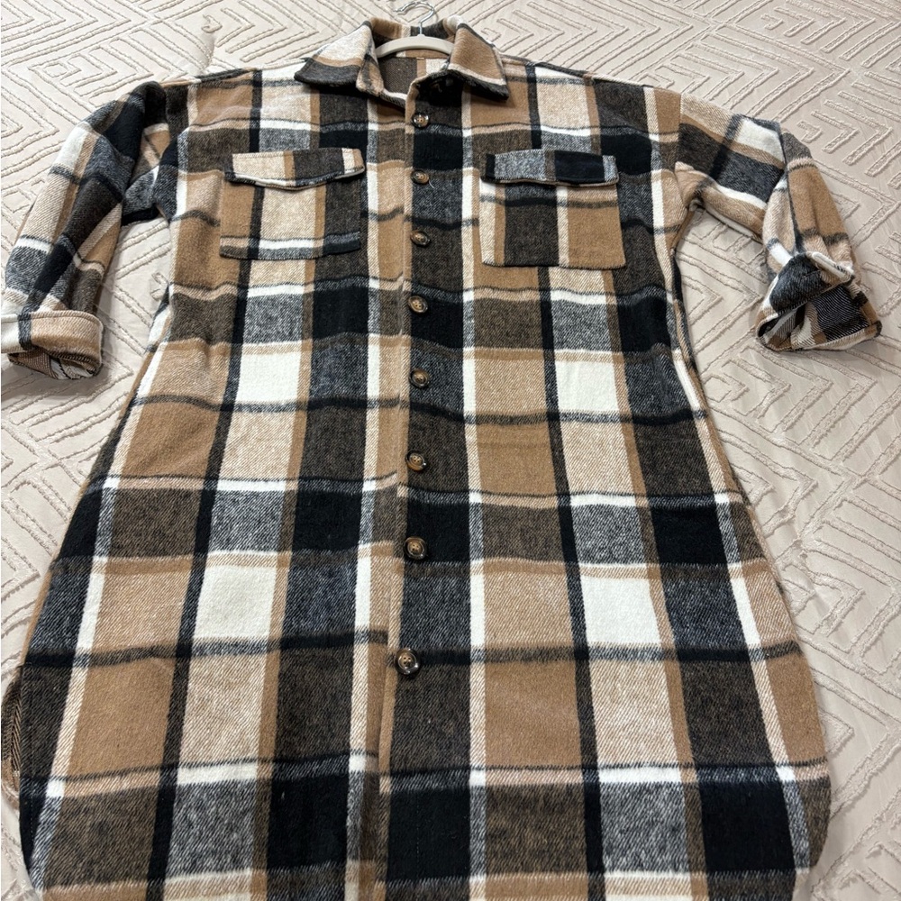 Plaid Button-Up Shacket